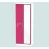 Hatherley High Gloss 2 Door Mirrored Wardrobe in White and Pink