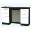 GRADE A1 - Knightsbridge Large Dressing Table in White and Black High Gloss