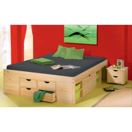 Interlink Rollo Solid Pine Continental Double Storage Bed Frame