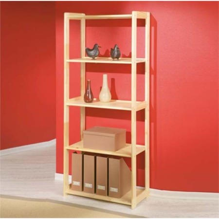 Interlink Meghan Solid Pine 5 Shelf Bookcase