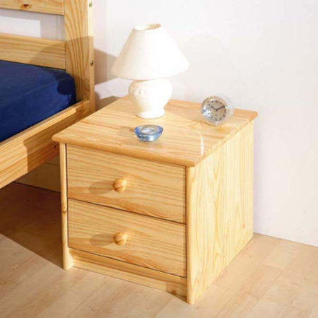 Interlink Cami Solid Pine 2 Drawer Bedside Table