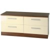 Welcome Furniture Hatherley High Gloss 4 Drawer Wide Chest in Walnut and Cream