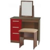 Welcome Furniture Hatherley High Gloss Small Dressing Table in Walnut and Red