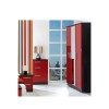 Hatherley High Gloss 3 Piece Bedroom Set in Black and Red - 