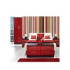 Hatherley High Gloss 4 Piece Bedroom Set in Black and Red - 