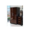 Welcome Furniture Hatherley High Gloss 2 Door Low Wardrobe in Black and Ebony