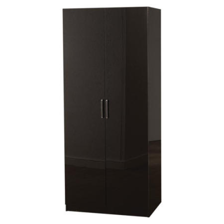 GRADE A2 - Seconique Charisma High Gloss 2 Door Wardrobe in Black