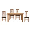 Morris Furniture Artisan Solid Oak Rectangular Extending Dining Set with Slat Back Chairs - with 4 chairs
