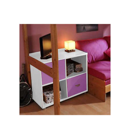 Stompa Combo Kids White 2 Door 4 Shelf Storage Cubes in Lilac