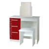Welcome Furniture Hatherley High Gloss Small Dressing Table in White and Red