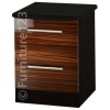 Welcome Furniture Hatherley High Gloss 2 Drawer Bedside Chest in Black and Ebony