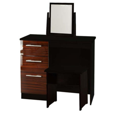 Welcome Furniture Hatherley High Gloss Small Dressing Table in Black and Ebony