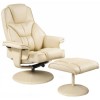 Relaxateeze Marcus Swivel Recliner and Footstool in Cream