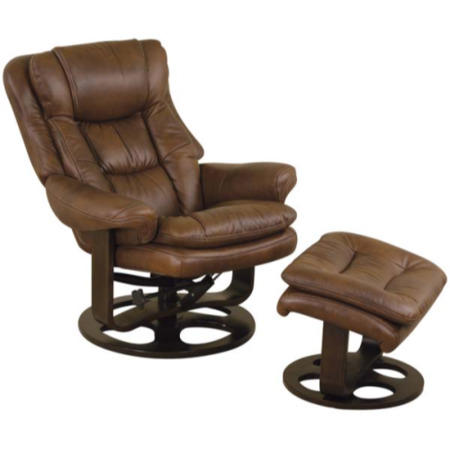 Relaxateeze Elis Swivel Recliner with Footstool in Tan