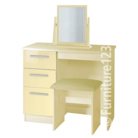 Welcome Furniture Hatherley High Gloss Small Dressing Table in Cream
