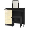 Welcome Furniture Hatherley High Gloss Small Dressing Table in Black and Cream