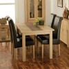 Zone Jenson Oak Rectangular 4 Seater Dining Set with Brown Roll Back Chairs