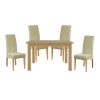 Zone Jenson Oak Rectangular 4 Seater Dining Set with Cream Upholstered Chairs