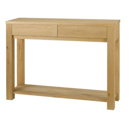 Alpes Developpement Come Solid Oak 2 Drawer Console Table