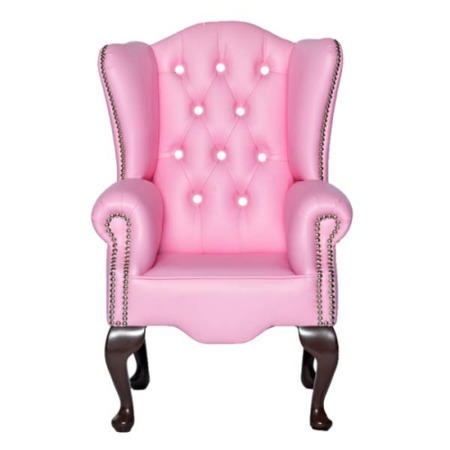 Icon Designs St Ives Kids Queen Anne Leather Armchair in Pink