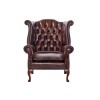 Icon Designs St Ives Scroll Wing Leather Armchair in Antique Rust Brown