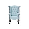 Icon Designs St Ives Kids Scroll Wing Leather Armchair in Blue