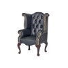 Icon Designs St Ives Kids Scroll Wing Leather Armchair in Black
