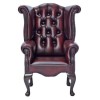 GRADE A2 - Icon Designs St Ives Kids Scroll Wing Leather Armchair in Red