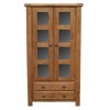 Furniture Link Danube Solid Oak Glazed 2 Door Display Cabinet