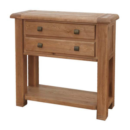 Furniture Link Danube Solid Oak 2 Drawer Console Table
