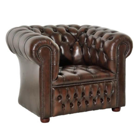 St Ives Antique Brown Leather Armchair - Icon Designs Range