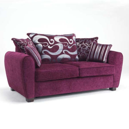 Icon Designs St Ives Monaco 2 Seater Scatter Back Sofa Bed in Purple