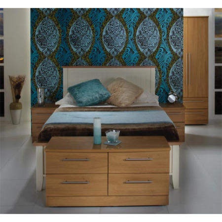 Welcome Furniture Loxley 4 Piece Bedroom Storage Set with 2 Door 2 Drawer Wardrobe in Oak