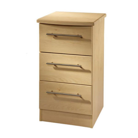 Welcome Furniture Loxley 3 Drawer Bedside Table in Maple