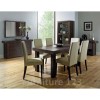 Bentley Designs Akita Walnut Dining Room Furniture Set with 6 Ivory Tapered Chairs