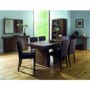 Bentley Designs Akita Walnut Extending Dining Set with 4 Brown Square Back Chairs
