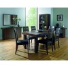 Bentley Designs Akita Walnut Extending Dining Set with 6 Slatted Back Chairs