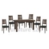 Bentley Designs Akita Walnut Extending Dining Set with 6 Slatted Back Chairs