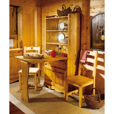 Alpes Developpement Farmer Solid Pine 2 Seater Display and Dining Set