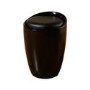Seconique Black Storage Stool with Faux Leather Padded Seat