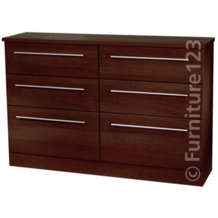 GRADE A1 - Welcome Furniture Loxley 6 Drawer Wide Chest in Walnut