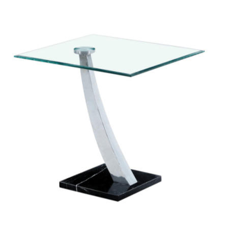 Furniture Link Curve Marble and Glass End Table