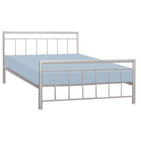 Furniture Link Nova Metal Double Bed in Silver