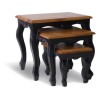 Signature North French Chic Carved Nest of Tables - antique black