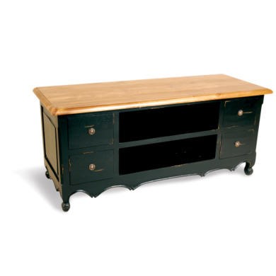 Bluebone French Painted 4 Drawer TV Cabinet - antique black