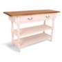 French Painted 2 Drawer 2 Shelf Console Table - plum