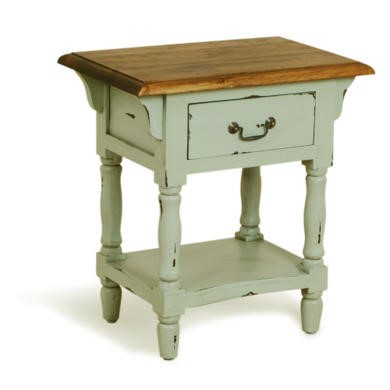 Bluebone French Painted 1 Drawer Bedside Table - pale mint