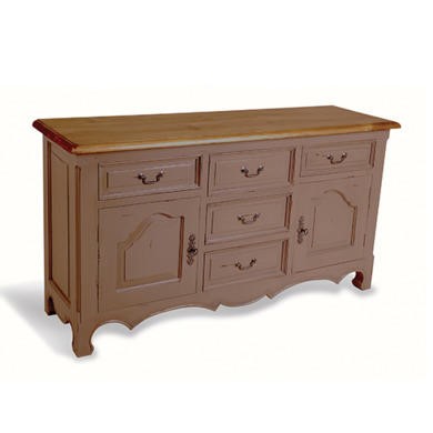 French Painted 2 Door 4 Drawer Sideboard - olive
