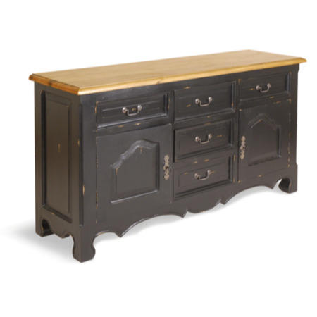 French Painted 2 Door 4 Drawer Sideboard - teal