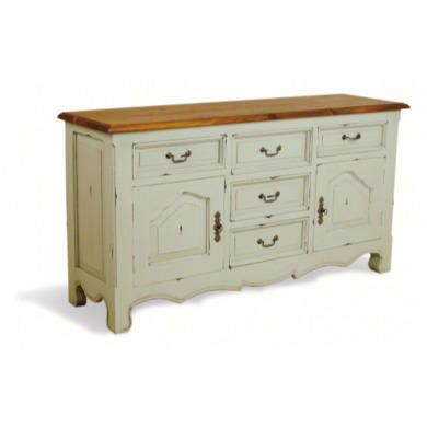 French Painted 2 Door 4 Drawer Sideboard - pale